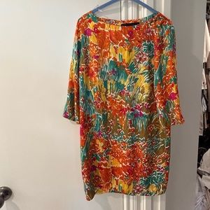 Colorful silk Zara shift dress!